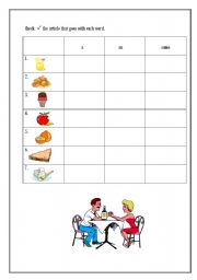 English worksheet: food