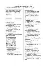 English Worksheet: spot on 7 