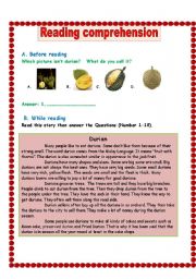 Reading comprehension- fruit