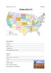 English Worksheet: Regions of the USA