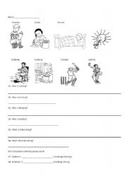 English worksheet: who/ what/ 