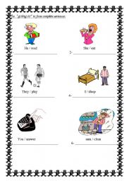English Worksheet: going to