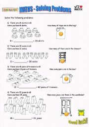 English Worksheet: MATHS with clothes (realistic mathematics)