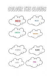 English worksheet: colours