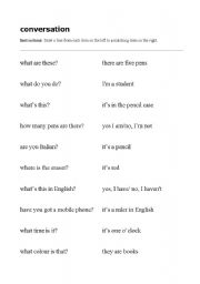 English worksheet: conversation 