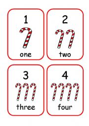Numbers 1-12 flash cards
