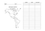 English worksheet: AMERICAN COUNTRIES 
