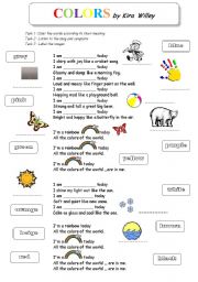 English Worksheet: Colours Song