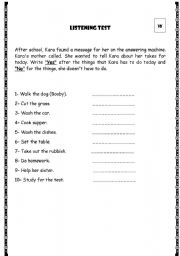 English worksheet: listening for specific information