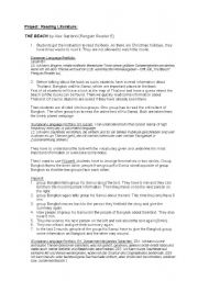 English Worksheet: The Beach by Alex Garland- project