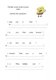 English Worksheet: Ice-breaker