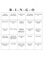 English Worksheet: Human Bingo