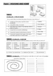 English Worksheet: Talking about houses and homes