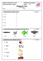 English worksheet: Diagnostic 6th.doc