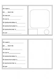 English Worksheet: Identity card