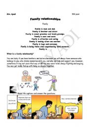 English Worksheet: family relationships