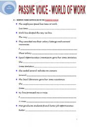 English Worksheet: PASSIVE VOICE - WORLD OF WORK