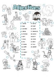 English Worksheet: ADJECTIVES