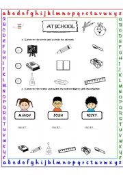 English Worksheet: school objects  (has got)