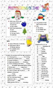 English Worksheet: Prepositions of time