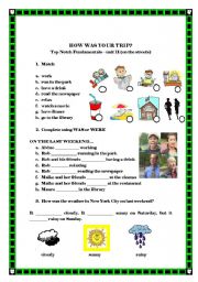 English Worksheet: How was your trip TOP NOTCH FUNDAMENTALS VIDEO