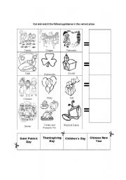 English Worksheet: Holidays around the world