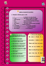 English Worksheet: simple present practice