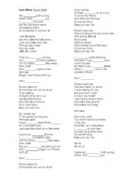 English worksheet: Love Story - Taylor Swift