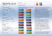 English Worksheet: SONG: A-HA - Take On Me