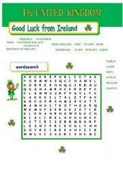 English Worksheet: UNITED KINGDOM - Ireland 