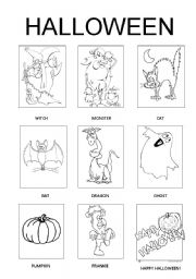 English Worksheet: Halloween picture dictionary