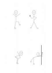 English Worksheet: Body Positions Cards