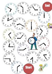 English Worksheet: The Clock_Board Game 