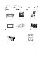 English worksheet: Furniture