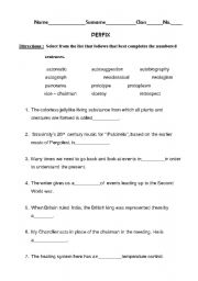 English Worksheet: Prefix Exercise