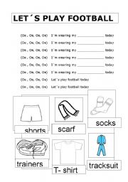 English worksheet: lets play football