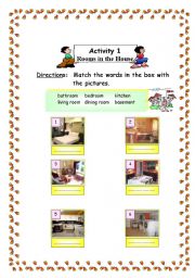 English Worksheet: Room in the house 