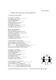 English Worksheet: I can´t take my eyes off of you
