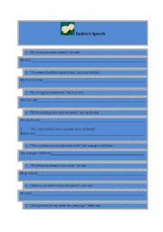 English Worksheet: Indirect Speech