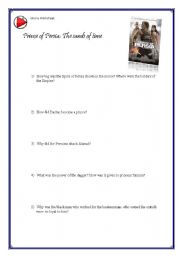 prince of persia movie worksheet