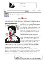 English Worksheet: Red Nose Day test