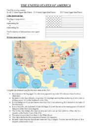 English Worksheet: The USA facts and main cities