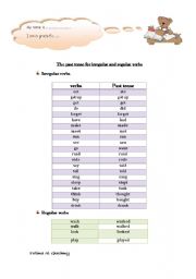 English worksheet: irregular verbs