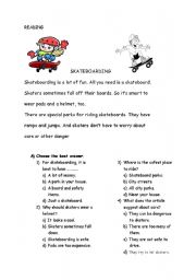 English worksheet: reading text