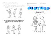 English worksheet: Clothes and colours