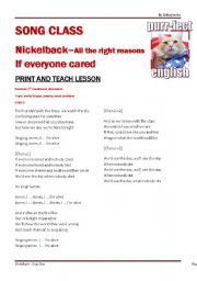 English Worksheet: Nickelback - If everyone cared