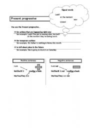 English Worksheet: Overview Simple Progressive