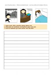 English Worksheet: writing practice-transportation+work