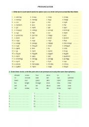 English Worksheet: Phonectics practice: odd-one-out & homophones