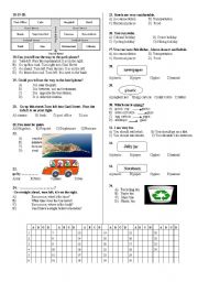 English Worksheet: 7TH GRADE EXAM PAGE 2